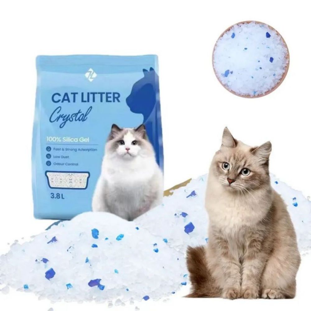 Crystal silica cat litter